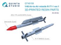 Quinta studio QT48158 Ракеты «воздух-воздух» Р-77-1 (версия 1) с пусковыми устройствами, 2 шт. (для всех моделей) 1/48