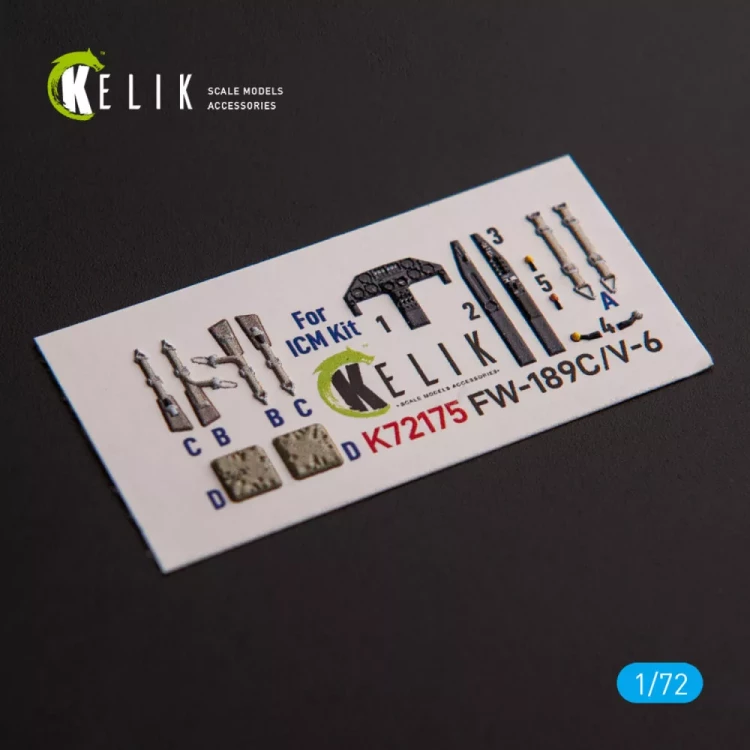 Reskit K72175 FW-189C/V-6 - interior 3D decal (ICM) 1/72