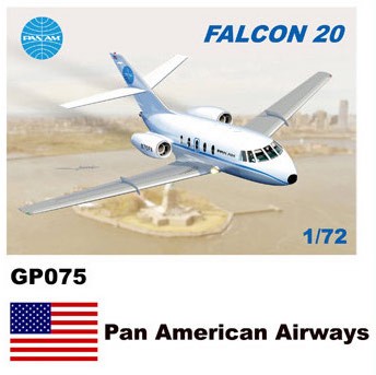 Mach 2 MACHGP075 Dassault-Mystere Falcon 20 Decals Pan American Airways 1/72