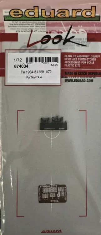 Eduard 674034 BRASSIN Fw 190A-3 LooK (TAM) 1/72