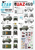 Star Decals 35-C1321 Soviet UAZ-469 UN, IFOR, SFOR and KFOR markings in Bosnia and Kosovo 1/35