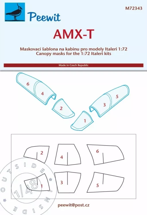 Peewit M72343 Canopy mask AMX-T (ITAL) 1/72