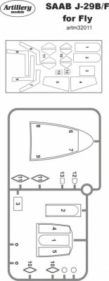 Fly model M3211 Masks for SAAB J-29 B/F (Fly model) 1/32