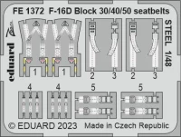 Eduard FE1372 F-16D Block 30/40/50 seatbelts STEEL (KIN) 1/48
