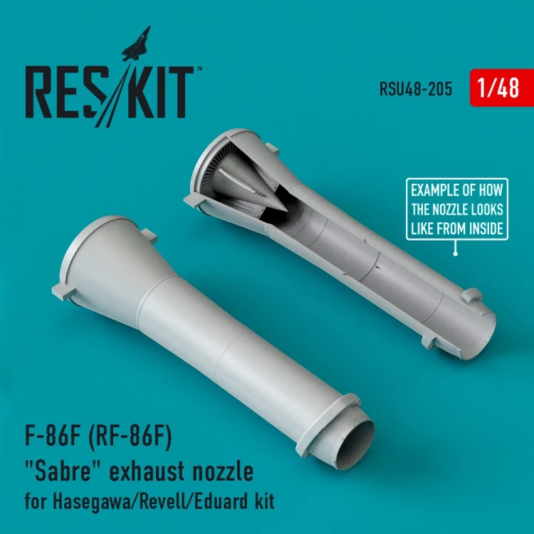 Reskit RSU48-0205 F-86F (RF-86F) 'Sabre' exh.nozzles (HAS/REV) 1/48