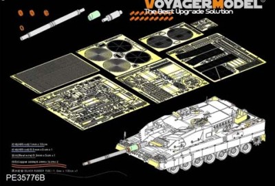 Voyager Model PE35776B Modern German Leopard 2A6 Basic ( Ver.B Gun barrel Include)(TAMIYA 35271) 1/35
