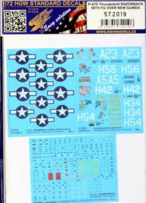 HGW 572019 Decals P-47D Thunderbolt 58th FG o.N.Guinea 1 1/72