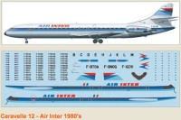 F-rsin Plastic FRP4070 Caravelle 12 Air Inter 80's 1/144