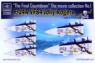HAD 32080 Decal F-14A VF84 Jolly Rogerrs (2 sheets) 1/32