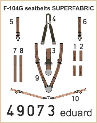 Eduard 49073 1/48 F-104G seatbelts SUPERFABRIC