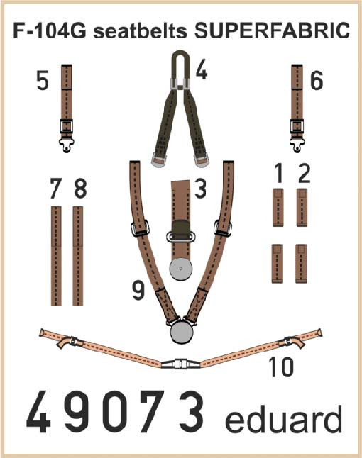 Eduard 49073 1/48 F-104G seatbelts SUPERFABRIC