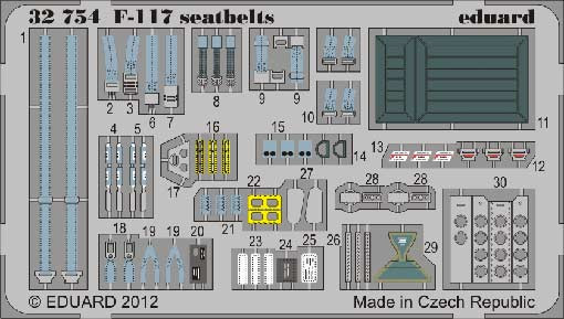 Eduard 32754 1/32 Фототравление привязные ремни F-117 seatbelts