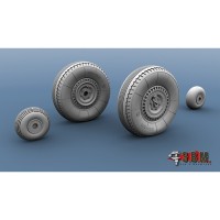 ЭВМ RS48112 Як-7 колеса шасси (для бетонных аэродромов Тип-2) 1/48