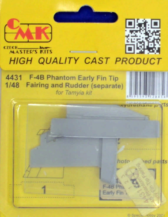 CMK 4431 F-4B Phatnom Early Fin Tip Fairing & Rudder 1/48