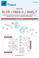 Peewit M72379 Canopy mask Sikorsky H-19/HO4-3/HAS.7 (REV) 1/72