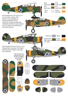 Aims AIMS32D023 Gloster Gladiator in Foreign Service Decals (4 schemes) 1/32