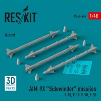 Reskit 48484 AIM-9X 'Sidewinder' missiles (4 pcs.) 1/48