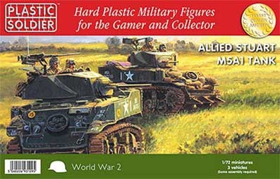 Plastic Soldier WW2V20014 1/72nd Easy Assembly Stuart M5 Tank