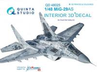 Quinta studio QD48025 MiG-29AS (Slovak AF version) (for GWH kits) 3D декаль интерьера кабины 1/48