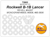 KV Models 72602 Rockwell B-1B Lancer (REVELL #04307 / MONOGRAM #5605, #5606, #85-5606) + маски на диски и колеса Revell / Monogram 1/72