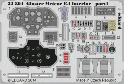 Eduard 32804 Gloster Meteor F.4 interior S.A. 1/32