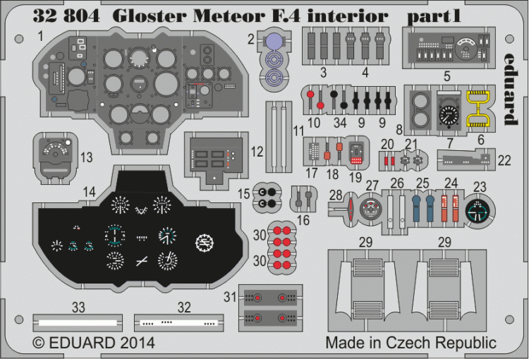 Eduard 32804 Gloster Meteor F.4 interior S.A. 1/32
