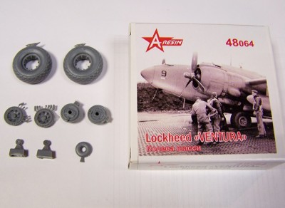 A-resin 48064 Lockheed &quot;Ventura&quot; Колеса шасси 1/48