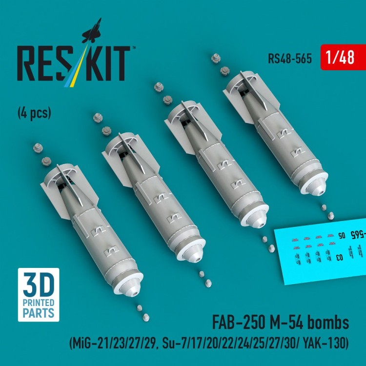 Reskit 48565 FAB-250-M54 bombs (4 pcs.) 1/48