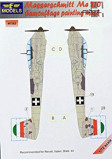 Lf Model M7262 Mask Messerschmitt Me 210 Camouflage painting 1/72