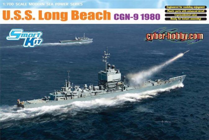 Dragon 7135 USS Long Beach CGN-9 1980 1/700