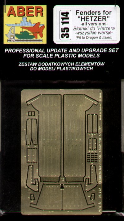 Aber 35114 Jagdpanzer 38(t) 'Hetzer' Fenders for all Sd.Kfz.138/2 (designed to be used with Dragon kits) 1/35