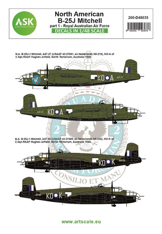 Art Scale 200-D48035 North-American B-25J Mitchell part 1 1/48