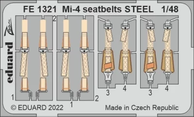 Eduard FE1321 Mi-4 seatbelts STEEL (TRUMP) 1/48