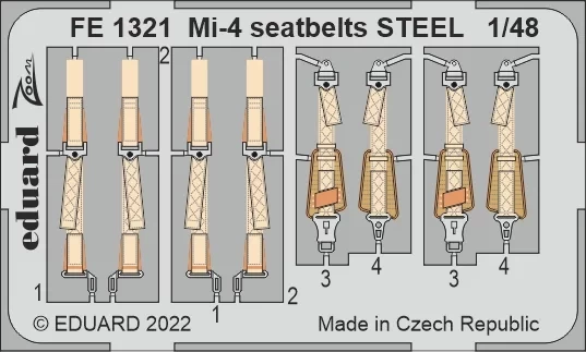 Eduard FE1321 Mi-4 seatbelts STEEL (TRUMP) 1/48