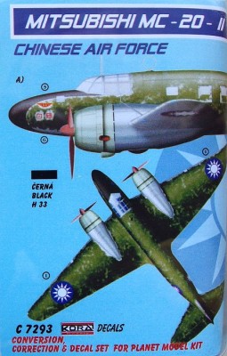 Kora Model C7293 Mitsubishi MC-20-II Chinese AF Conv.Set (PLT) 1/72