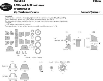 New Ware NWA-M0784 1/48 Mask IL-2 Shturmovik BASIC (ZVE 4825)