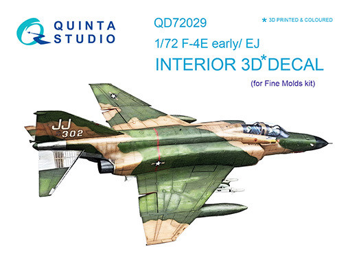 Quinta Studio QD72029 F-4E early/F-4EJ (для модели FineMolds) 3D Декаль интерьера кабины 1/72