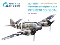 Quinta Studio QD+48556 Bristol Beaufighter TF.Mk.X (Tamiya) (с 3D-печатными деталями) 3D Декаль интерьера кабины 1/48