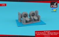 Armory ARAW72367 Sikorsky CH-34 SeaHorse (Navy version) / Westland Wessex wheels with weighted tyres "HBS, ITA, MTB, REV, TAM / universal 3D-Printed set" 1/72