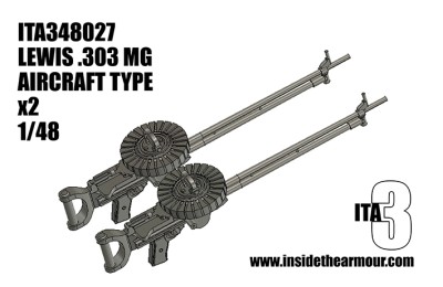 Inside the Armour ITA348027 2 x Lewis Gun, Aircraft Type 1/48