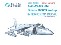 Quinta studio QDS-48309 AV-8B Late (Hasegawa) (Малая версия) 3D Декаль интерьера кабины 1/48