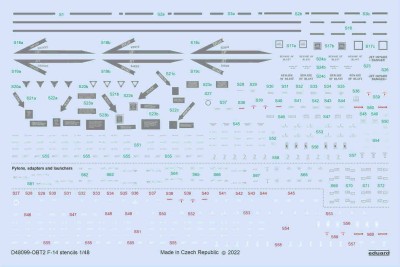 Eduard D48099 Decals F-14 stencils (TAM) 1/48