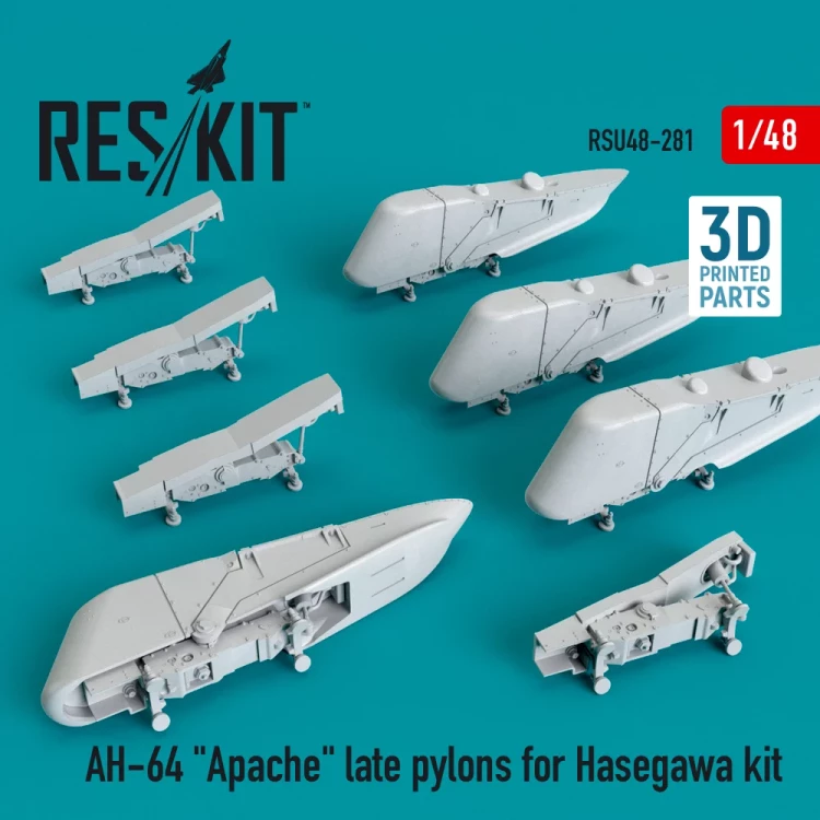 Reskit RSU48-281 AH-64 'Apache' late pylons (HAS) 3D-Print 1/48