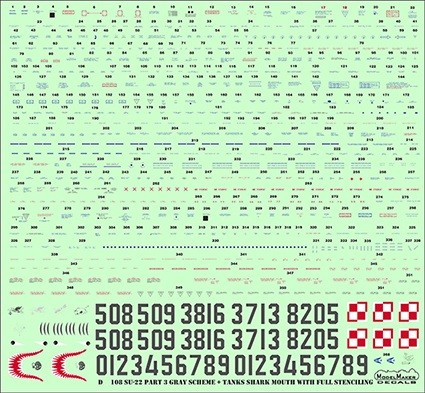 Model Maker Decals D72108 Sukhoi Su-22 in Polish service part 3 gray scheme 1/72