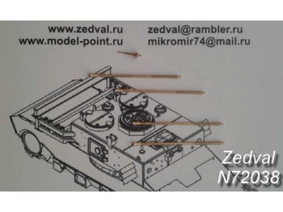 Zedval N72038 Набор деталей для ЗСУ 4х23 &quot;Шилка&quot; 1/72