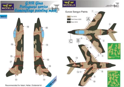 Lf Model M48113 Mask G.91R Gina Portuguese service Camouflage 1/48
