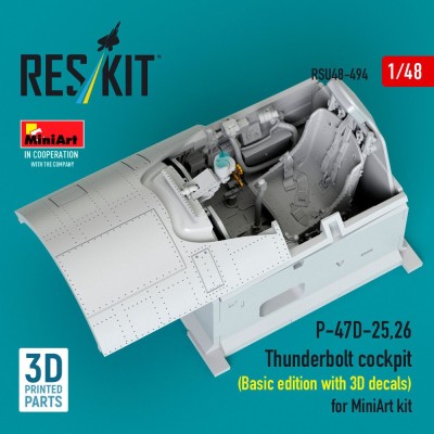 Reskit U48494 P-47D-25,26 Thunderbolt cockpit Basic (MINA) 1/48