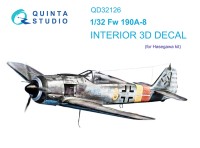 Quinta studio QD32126 FW 190A-8 (Hasegawa) 3D Декаль интерьера кабины 1/32