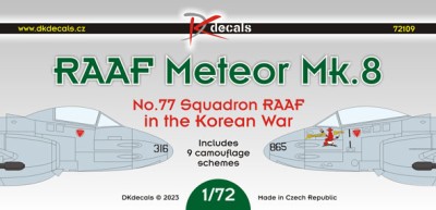 Dk Decals 72109 RAAF Meteor Mk.8 in Korean War (9x camo) 1/72
