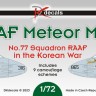 Dk Decals 72109 RAAF Meteor Mk.8 in Korean War (9x camo) 1/72